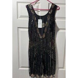 NWT Babeyond Sequin Dress Size L Flapper Roaring 20’s
